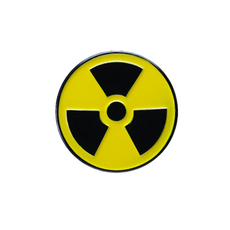Radiation Enamel Pins Custom Physics Brooches With Nuclear Weapons Sign Ideal for Scientists and Friends