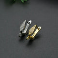 LiWan Plaza Jewelry Making Supplier DIY Jewelry Making Findings Gold Plated CZ Setting Rhombus Shape Brass Hook Earring