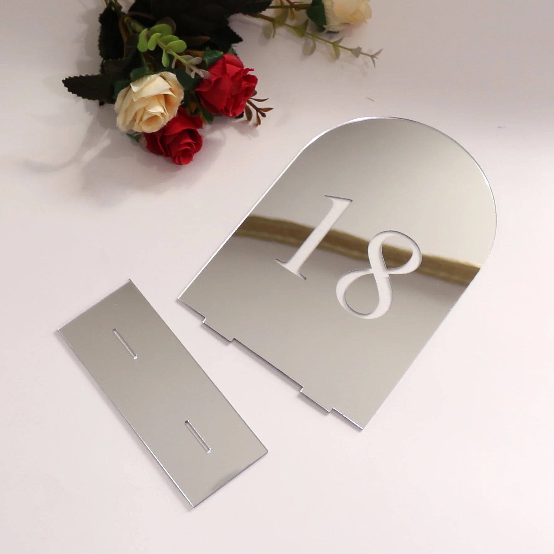 Modern Wholesale Cheap Price Silver Mirror Acrylic Table Card Engraved Different Numbers for Party Birthday Wedding Event