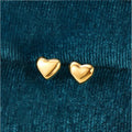 Small Peach Heart Shaped Earrings Stainless Steel Gold Plated Smooth Love Cute Heart Stud Earrings Women Girl