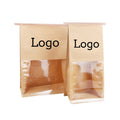 Biodegradable Brown Bolsas De Papel Vellum Food Grade Kraft Paper Packing Bread Cookies Bags with Custom logo Print