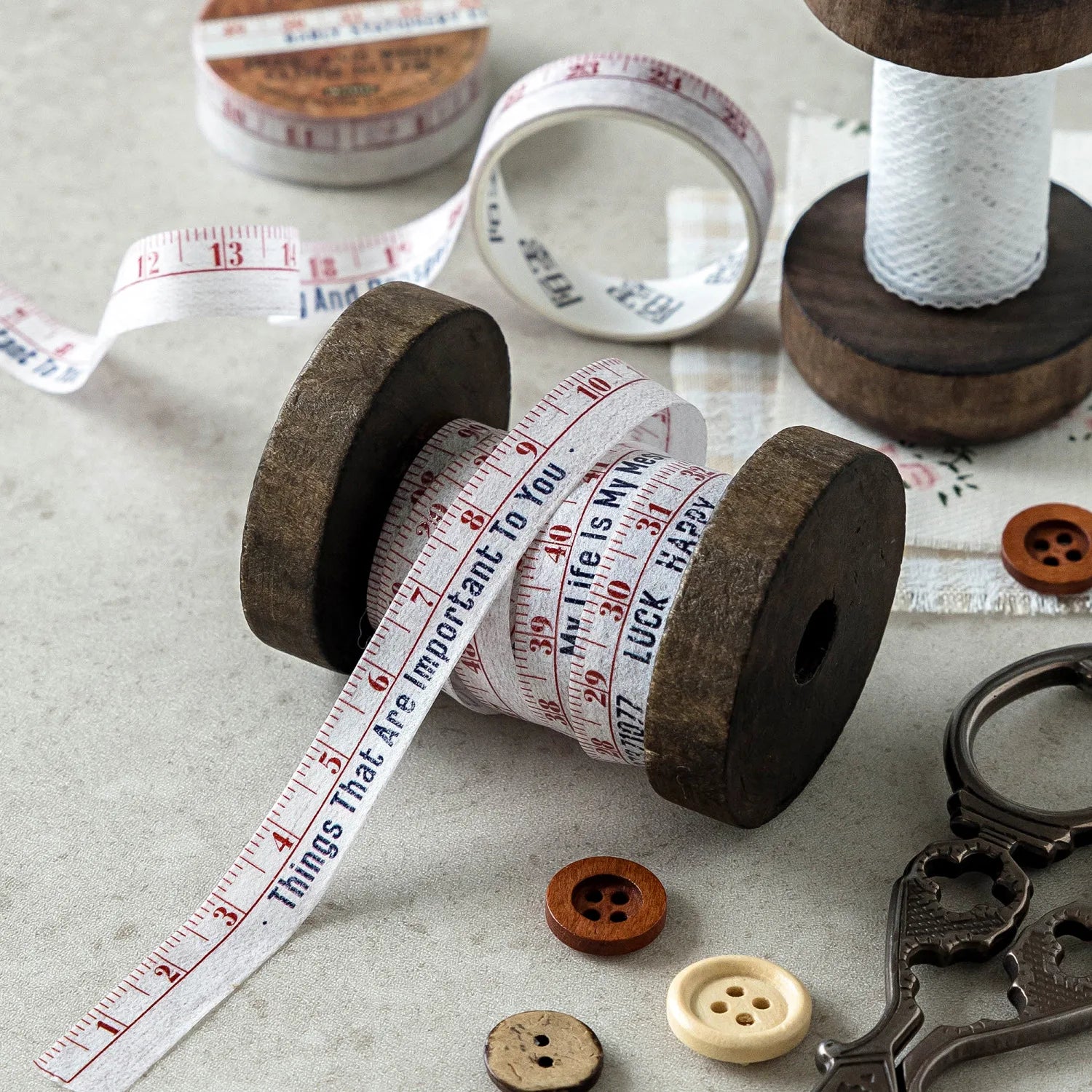 1Roll Tape Measure Collection Series Roll Paper Themed Handbook Decorative Loop Stickers
