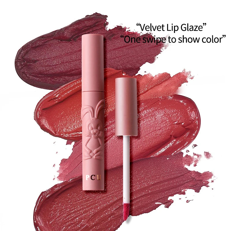 Cute Emboss Rabbit Misty Air Lip Glaze Waterproof Lasting Lip Gloss Creamy Matte Velvet Lipstick