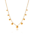 Cross-Border Stainless Steel Clip Beads Snake Bones Chain Tassel Golden Ball Pendant Necklace Titanium Steel Clavicle Choker