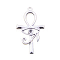 Antique Silver Color Eye of Horus Pendant Egyptian Ankh Cross with Gold Plating Alloy Charms for Jewelry Making