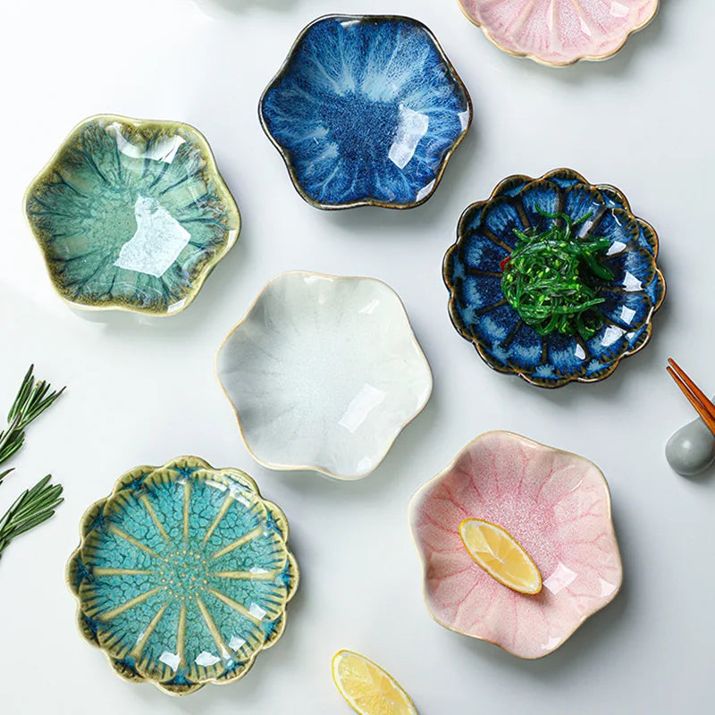 Wholesale Ceramic Dipping Sauce Dishes Japanese Porcelain Soy Sauce Bowl Seasoning Dishes Soy Snack Serving Plates