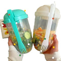 Salad Cup Salad Meal Shaker Cup Plastic Healthy Salad Container Holder for Picnic Lunch Breakfast Wih Fork