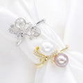 R427 7-8mm Natural Freshwater Pearl Ring Accessory 925 Sterling Silver Adjustable Size Engagement Jewelry Ring for Women