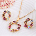 Necklaces Earrings Set for Women Plated Chain Necklace Accessories Pendant Necklace