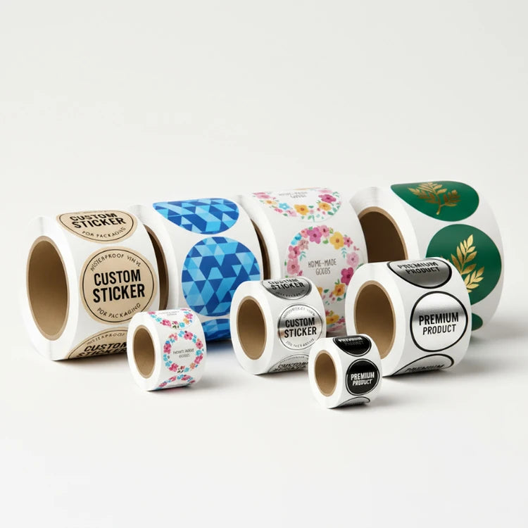 XJY Round Adhesive Waterproof Vinyl Bottle Sticker Labels Custom Roll logo Label Sticker Printing for Packaging