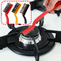 3pcs Nylon Steel Copper Wire Combination Gas Stove Cleaning Brush Dead Angle Gap Stove Long Handle Brush to Remove Oil