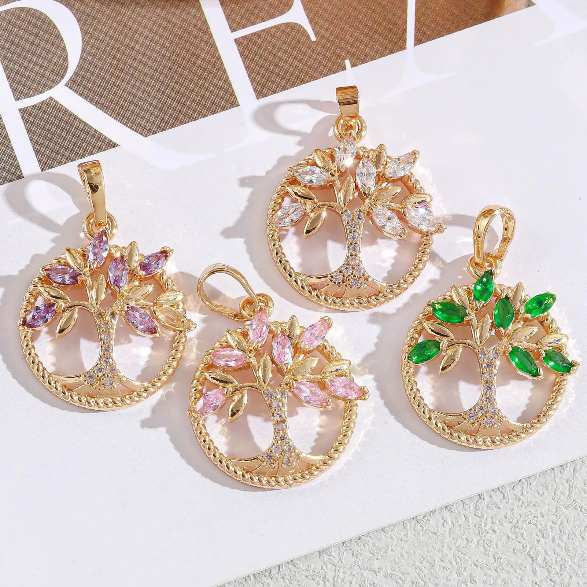 Hollow Tree of Life Necklace DIY Jewelry Pendant Alloy Tree Bead Charm Craft Supplies for Bracelet Necklace Jewelry Making
