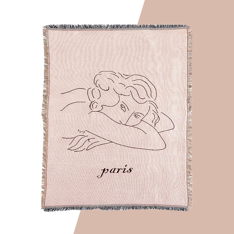 Custom Office Soft Hot pink Decorative Cotton Sofa Target Woven Blanket