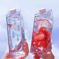 500ml Promotion Gift Square Lid Plastic Custom Water Bottles Bamboo Lid Foldable Water Bottle