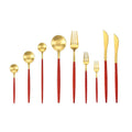 4pcs 304 Metal Flatware Set Gold Red Spoon Fork Knife for Steak Salad Dessert Fruit Cutlery Silverware Butter Knife