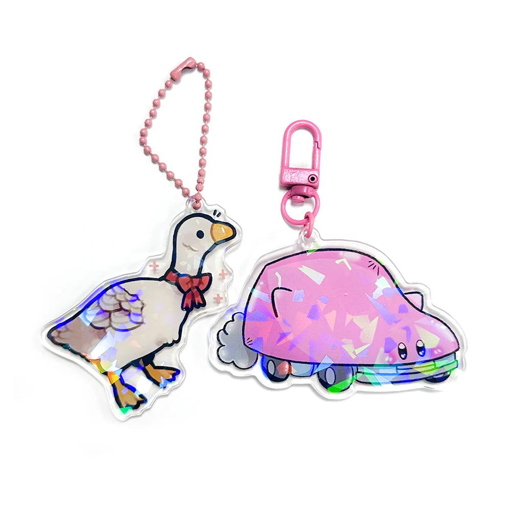 Anime Custom Holographic Holographic Flash Acrylic Keychain Charm Fan Keychain