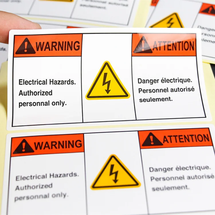 Outdoor Use Strong Adhesive Glue Labels Custom Design Full Color Printed Self Adhesive Warning PET Security Seal Label Sticker