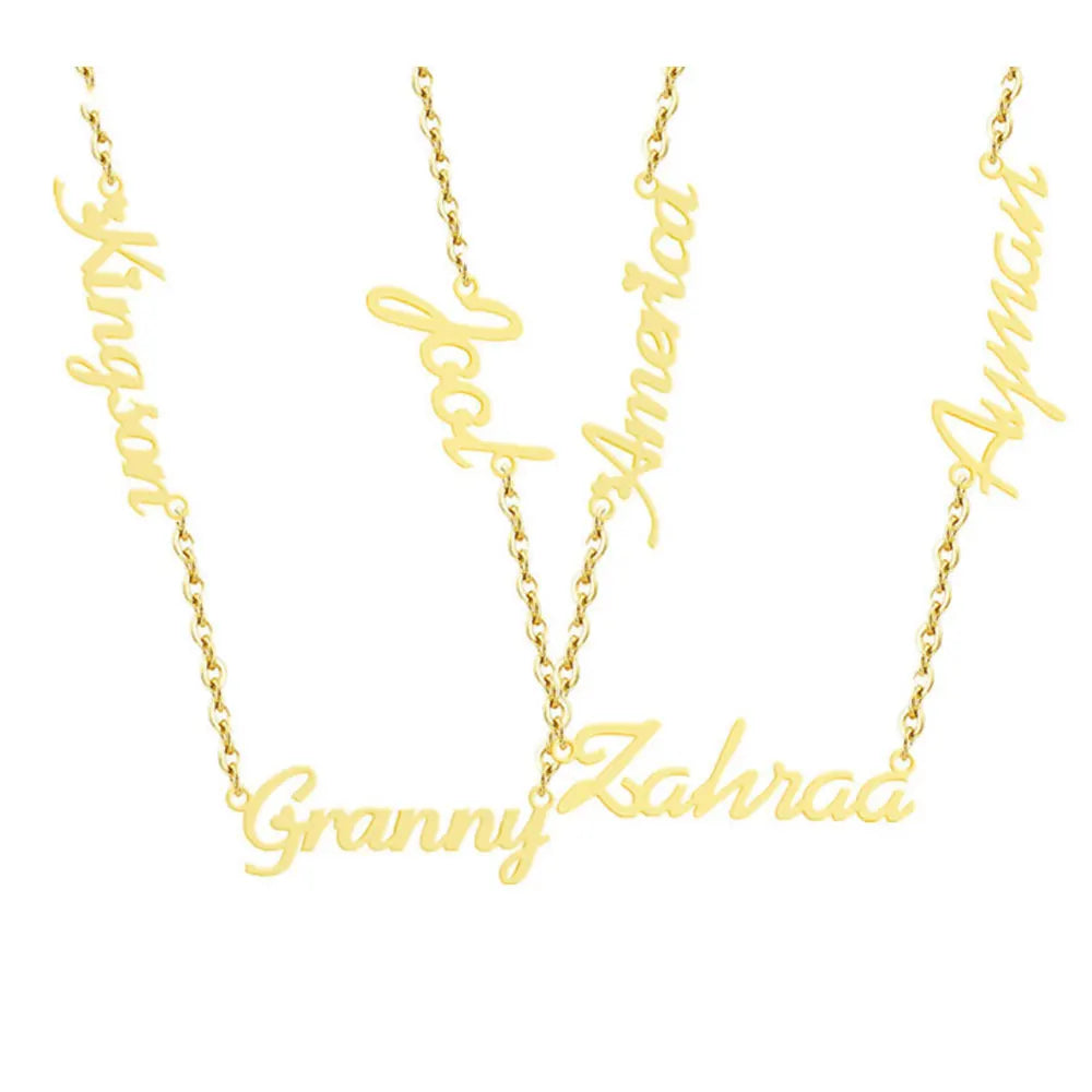 Custom 3 Names in One Necklace Jewelry Gold Silver and Rose Gold Plated Are Optional