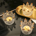 Luxury Crown Glass Candles Holder Crystal Candles Jars Scented Romantic Western Food Home Decoration