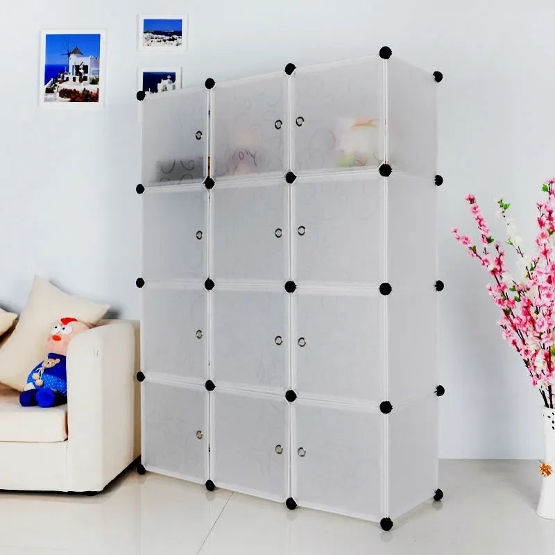 Wholesale Living Room Foldable Rack Pp Panel Diy Bedroom Plastic Wardrobe Cabinet Wardrobe