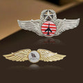 Hot Sell Gold Plated Blank Golden Airline Airplane Aviation Double Wing Badge Lapel Pins