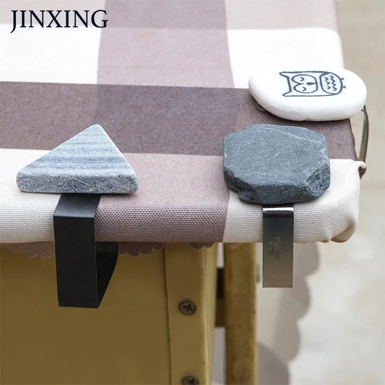 Wholesale Custom Solid Color Durable Classic Rectangle Stone Tablecloth Clip Pendant JINXING Brand Unique Table & Accessories