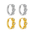 FUAMAY 925 Silver Cheap Fashion Zircon Earrings for Women Trio Plum Blossom Personality Flower Hoop Earrings