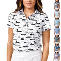 Newest New Print Women's Short Sleeve Golf Polo Shirt