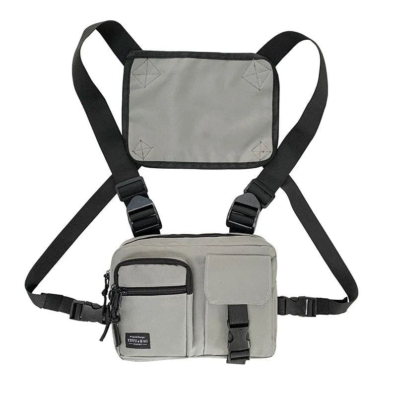 Urban Jogging Bag Outdoor Hiking Camping Front Pouch Unisex Sling Utility Men Chest Bag Vest Crossbody Chest Rig Satchel