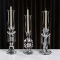 Single Crystal Clear Candles Holder Crystal  Wedding Centerpiece Glass Cylinders