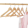 100 Pack Wood Hangers Cheap Price Custom Logo Wooden Suit Clothes Hanger Non-Slip Natural Wooden Hangers for Clothes With Logo