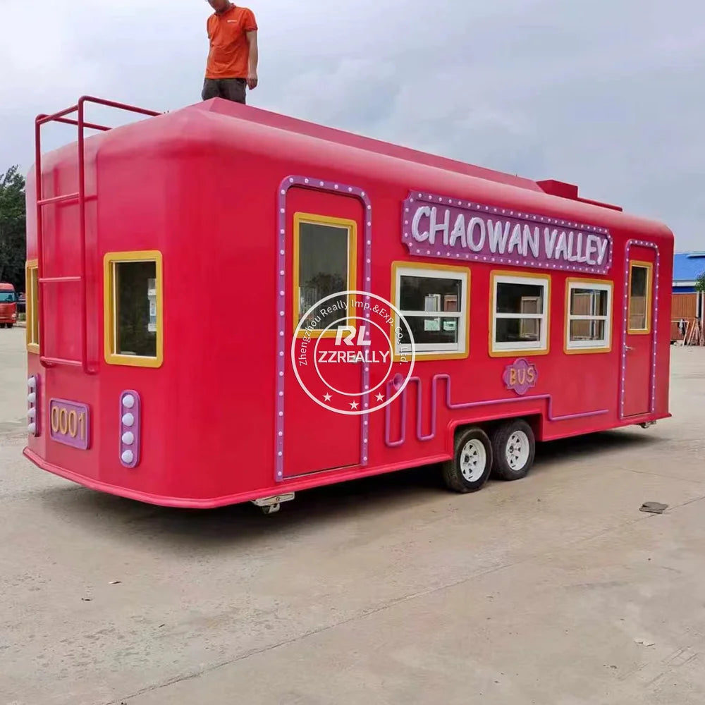 Big Size Electric Food Truck Bubble Tea Coffee Car Food Trailers Fully Equipped Kitchen Mobile Restaurant Bar