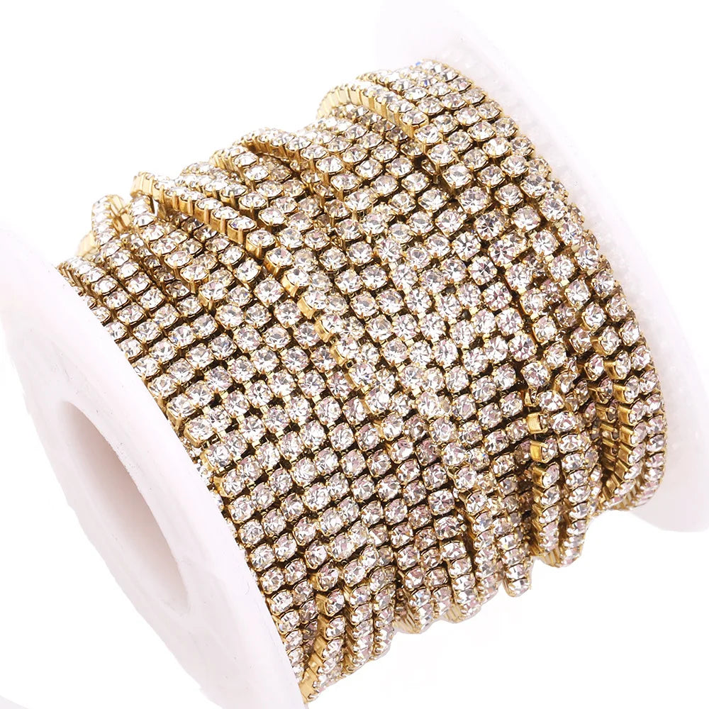 2/3mm Stainless Steel Tennis Chain Necklace with Silver Gold Plating Zircon Jewelry for Wedding or Engagement for Men Women