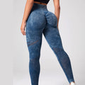 High Waist Seamless Frosted Water Wash Yoga Bottom Pants Peach Hip Lifting Fitness Sports Gym Yoga Leggings Women