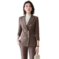 High Quality Plaid Fashion Pants Two-piece Formal Attire Workplace Office Womens Business Suit Tuxedo