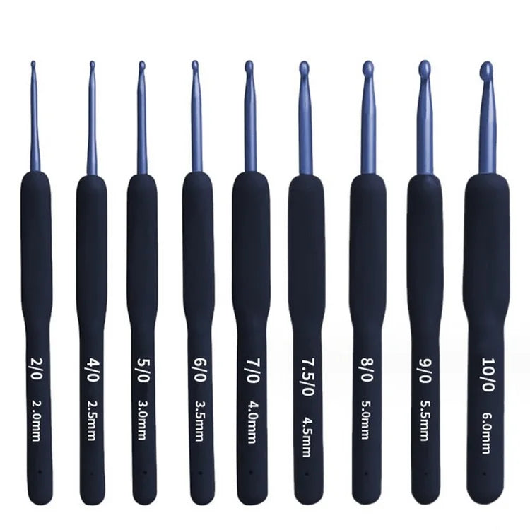 Wholesale Navy Blue Soft Handle Crochet Hook Knitting Needles Crochet Needles for Knitting Weaving Craft DIY Knitting Tools