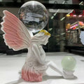 Wholesale Crystal Carving Crafts Feng Shui Style Crystal Sphere Base Stand Mixed Resin Sphere Stand for Decoration