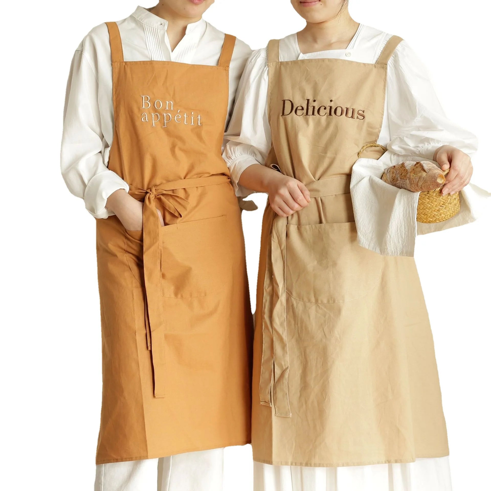 New Summer Waterproof Apron Fashion Kitchen 100% Cotton Oil Proof Apron for Men Woman