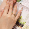 Chris April 316L Stainless Steel Waterproof Tarnish Free Jewelry Stacking Pinky Rings with Chains