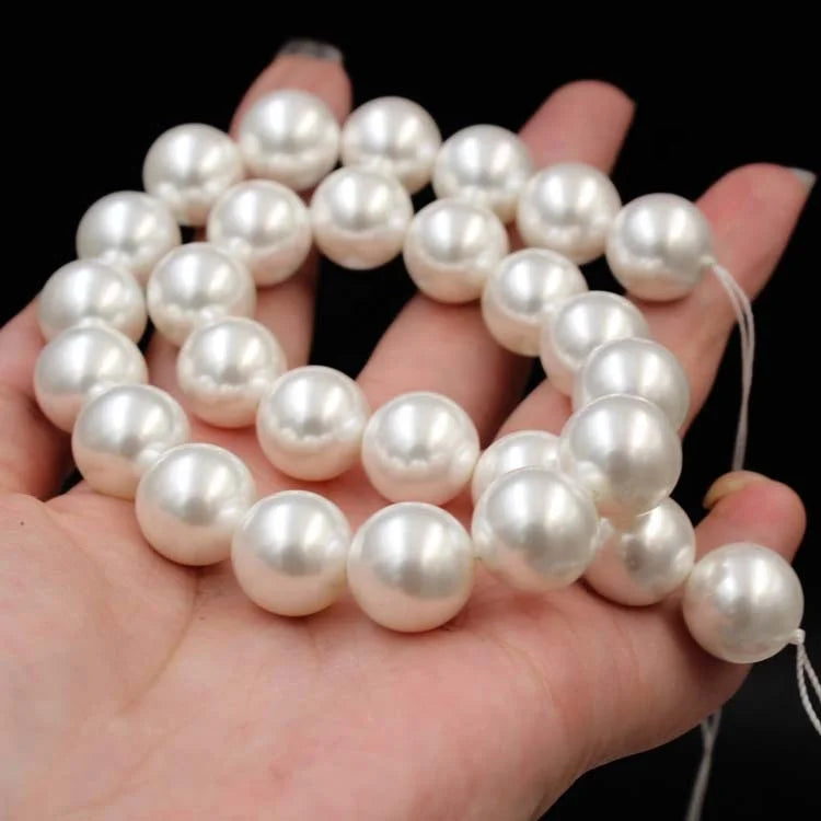 14mm Round Shell Pearl in White /grey /yellow /pink /red/multi Color for DIY Jewelry Making