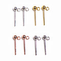 WHOLESALE BULK PRICE 925 Sterling Silver Stud Earring Ring 18K Gold Plated Rose Gold Silver Color Round Shape DIY Accessories MegaBDM