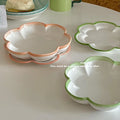 Solhui Wholesale Hand Painted Flower Shaped Decorative Dinner Ceramic Plates Sets Dinnerware for Wedding
