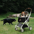 New Style Pet Stroller Unibody Travel Carrier Aluminum Lightweight Dog Stroller Storage Basket with Cup Holder