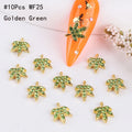10pcs/pack Gold 3D Nail Art Decorations Hemp Leaf Rhinestones Pearl Beads Maple Leaves Jewels Diamond Charms Assorted for Nails