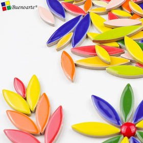 DIY Mosaic Art Leaf Petal Decoration Ceramics Loose Irregular Mosaics Chips & Mini Glazed Ceramic Tiles for Crafts Hobby Art