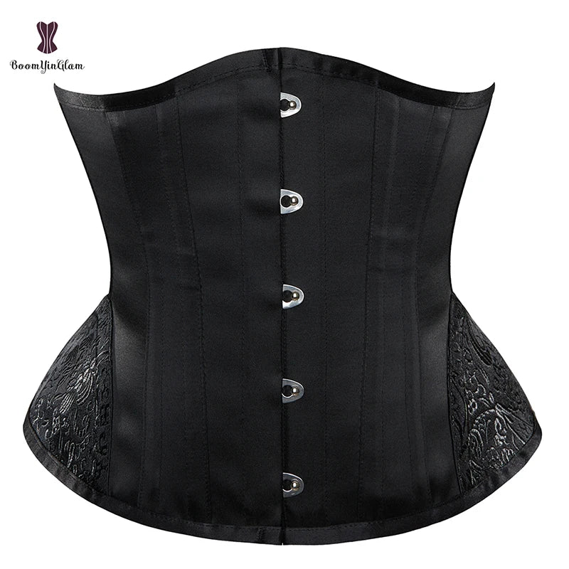 Front 10.63" 27CM Height Women Underbust Corsets Double Layers Waist Cinchers 14 Steel Bone Corset Waist Trainer XXS-6XL Girdle