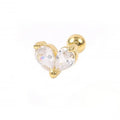 925 Sterling Silver Mini Water Drop Stud Earrings Zircon Inlaid with Pear Cut Diamond Gold Plated