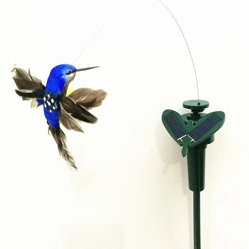 Power Vibration Dancing Fly Butterfly Bird for Garden Yard Decor Stake Flying Fluttering Solar Hummingbird