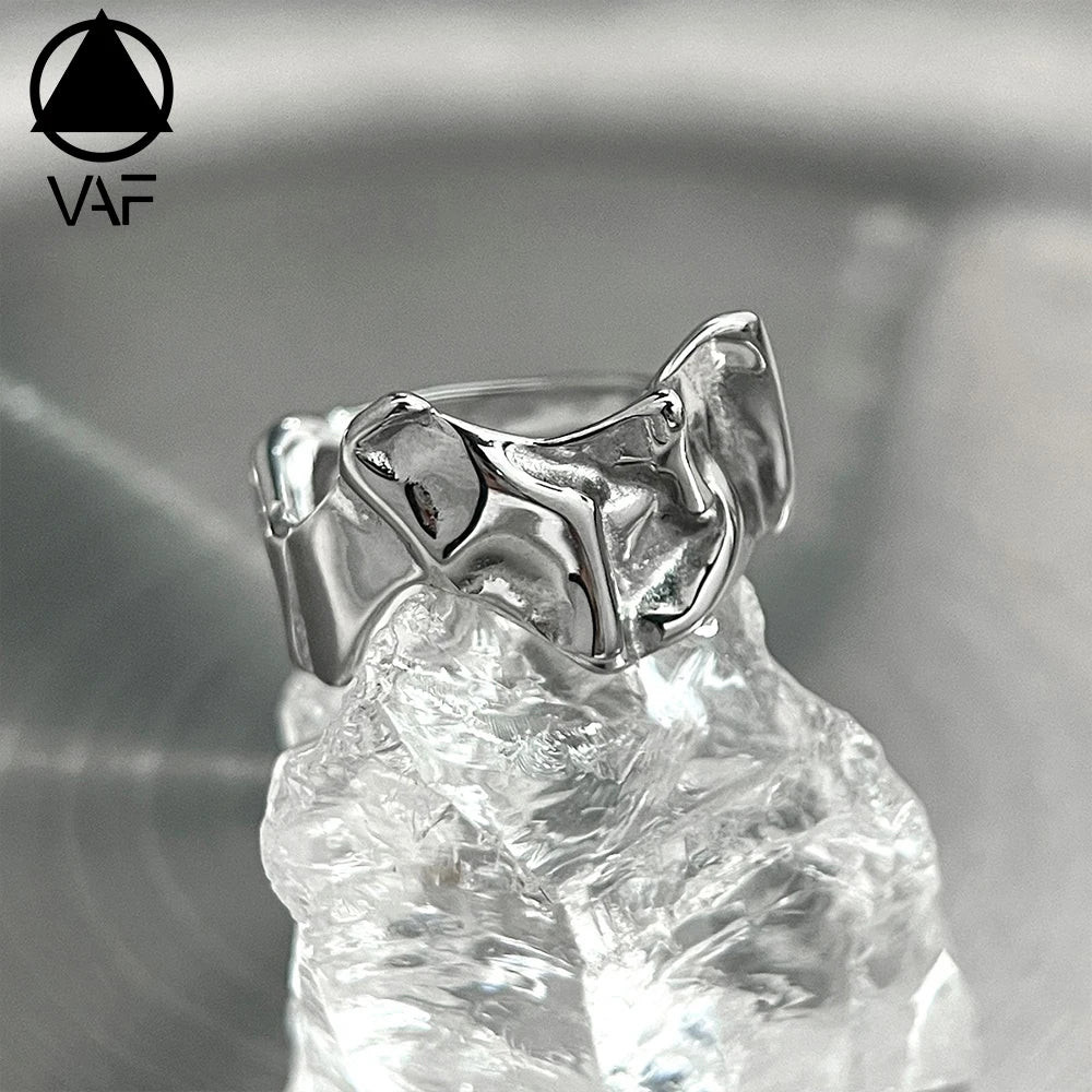 VAF HOT Designer Bague En Acier Inoxydable Ring Femme Homme Anel Masculino Stainless Steel Irregular Ring
