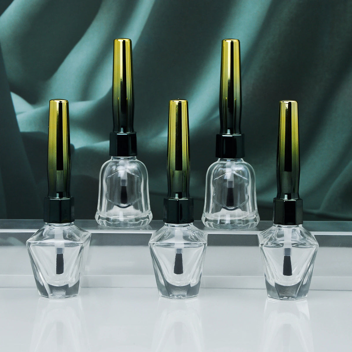 Factory OEM Custom Low MOQ Transparency Empty 10ml 12ml 15ml Gel Nail Polish Bottles With Brush